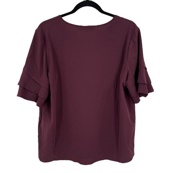 Frame Tiered ruffle short sleeve top blouse size Large L - Picture 5 of 8